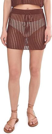 L*Space Sander Skirt Womens Skirt Cafe : XS, Cotton/Crochet