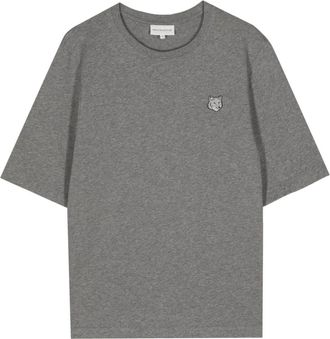Maison Kitsun&eacute; Fox Head cotton T-shirt - women - Cotton - S - Grey