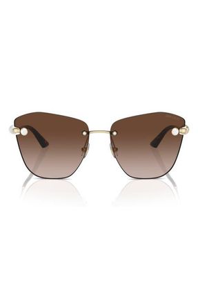 Jimmy Choo London 59mm Gradient Butterfly Sunglasses in Pale Gold /Gradient Brown at Nordstrom