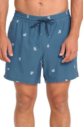 Billabong Lineup Layback Swim Trunks in Real Teal at Nordstrom, Size X-Large