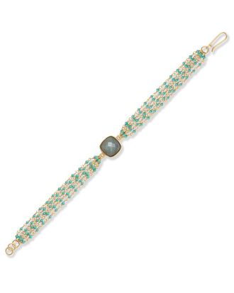 Liv Oliver 18K 6.25 Ct. Tw. Labradorite & Turquoise Bracelet