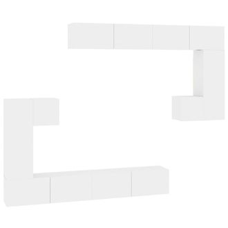 vidaXL Mueble De Pared Para Tv Madera Contrachapada Blanco Vidaxl