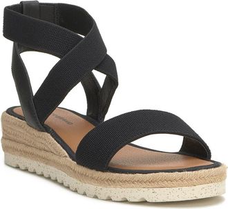 Lucky Brand Thimba Ankle Wrap Espadrille Sandal in Black Linels at Nordstrom, Size 7.5