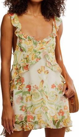 Free People Bali Flora Mini Dress In Tea Combo