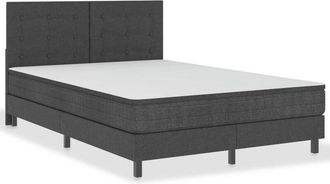 vidaXL Vidaxl - Cama Box Spring Tela Gris Oscuro 140x200 Cm