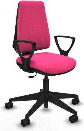 Piqueras y Crespo Piqueras Y Crespo - Elche Cp Similpiel Rosa Brazos Fijos Base Piramidal Ruedas Nailon 65mm