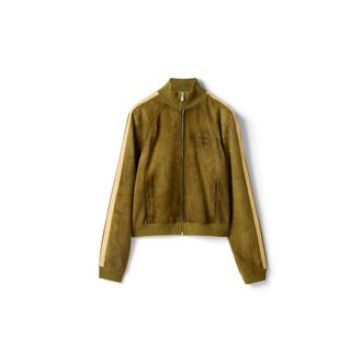 Miu Miu Waxed Suede Jacket, Woman, Green, Size 38