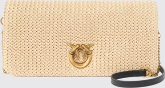 Pinko Clutch Love Bag Click Soft Horizontal Classic Pinko in rafia