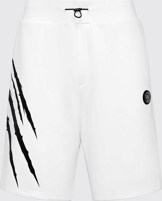 Plein Sport Shorts sportivi Scratch in jersey di cotone con logo a contrasto