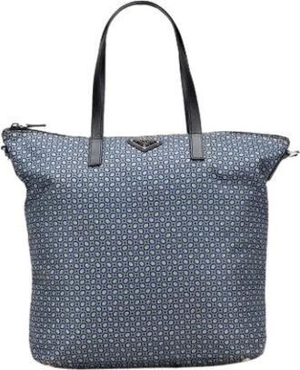 Prada Pre-owned Tote Bags, female, Blue, Size: ONE SIZE Pre-owned Tote Bag