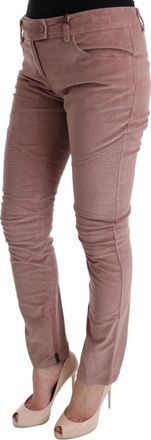 Ermanno Scervino Womens Pink Velvet Cropped Casual Pants Viscose