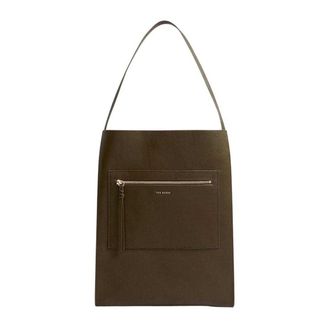Ted Baker Slouchy totebag van glad leer (Kakigroen)