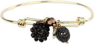 Saachi Beaded Charm Bangle Bracelet in Black at Nordstrom Rack