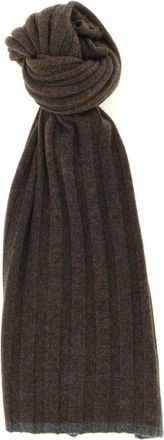 Brunello Cucinelli Ribbed Cashmere Scarf - Heren - Wintersjaals - Bruin - ONE Size - Kasjmier - Accessoires