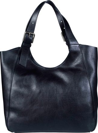 Furla Dora L Glossy Black Leather Tote Bag