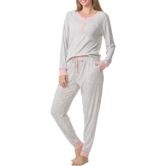 Splendid Rib Henley Pajamas in Feeder Stripe at Nordstrom, Size X-Small