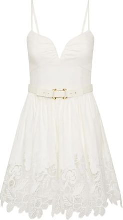 Rebecca Vallance Montreux mini-jurk met ceintuur van kant - Wit