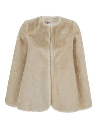 VALENTINI 1972 Eco crew-neck cape - Neutrals