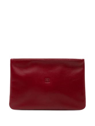 Loewe 2000-2025 Leather Anagram pouch - women - Calf Leather/Leather - One Size - Red
