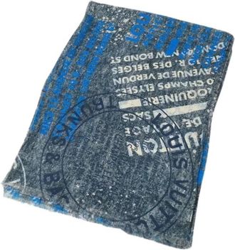 Louis Vuitton Pre-owned Vintage Sjaal - unisex - Vintage Accessoires - Blauw - ONE Size - Katoen - Vintage