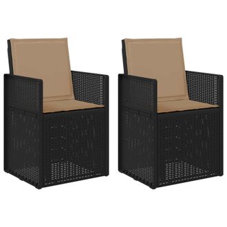 vidaXL Sillas De Comedor De Jard&iacute;n 2 Pcs Gris Antracita Y Topo Pp Vidaxl