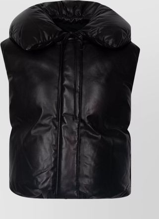 Jil Sander padded hooded vest drawstring detail