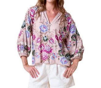 Cleobella Luella Button-Down Blouse In Silva Print
