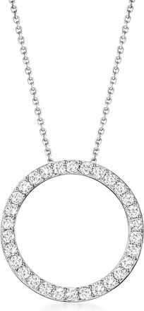 Ross-Simons CZ Open Eternity Circle Pendant Necklace in Sterling Silver