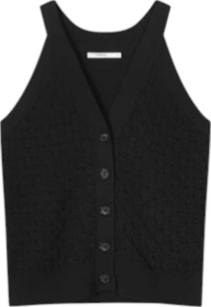 Summum Womens Twisted Crochet Top In Black