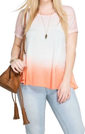 She + Sky Ombre Short Sleeve Tunic Top In Orange