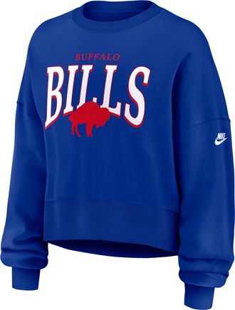 Nike Buffalo Bills Rewind Phoenix Nike Womens NFL Oversized Pullover Crew in Blue | 01D74DA81V-NYG