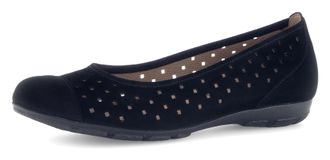 Gabor Ballerina GABOR, Damen, Gr. 38,5, schwarz, Nubukleder, unifarben, Schuhe Ballerina, Slipper, Businessschuh, Halbschuh mit Hovercraft Luftkammerlaufsoh