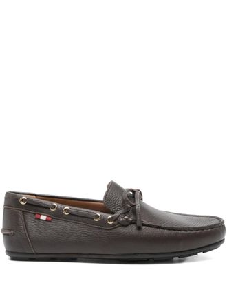 Bally Clarkson tie-detail boat shoes - men - Calf Leather/Calf Leather/Rubber - 43 - Brown