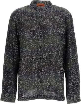 Missoni Multicolor Caperdoni Greek Key Knit Shirt