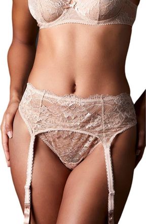 Journelle Isabel Lace Suspender Belt in Amande at Nordstrom, Size X-Small
