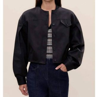 Rebecca Taylor Aria Twill Jacket In Black