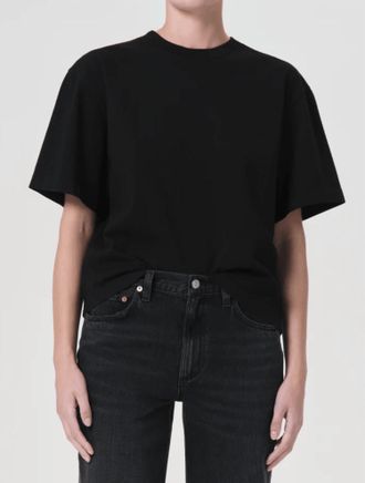 A Gold E Sulma Drop Shoulder Tee In Black