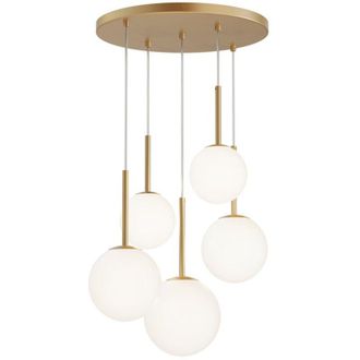 Maytoni Lampadario a Sospensione Moderno Basic Form Metallo Oro Vetro 5 Luci E14 40W