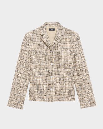Theory Mixed Tweed Military Jacket