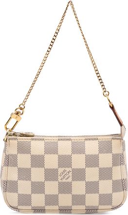 Louis Vuitton Pre-owned Womens Mini Pochette Chain Clutch - Ivory Textile - One Size