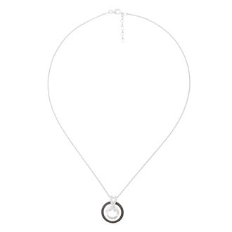 Orphelia Azalea Dames 925 Sterling Zilveren Ketting met Hanger - Zilver/Zwart ZH-7095/2
