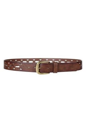 Linea Pelle Perforated Belt in Brown at Nordstrom Rack, Size X-Large