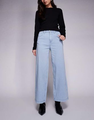 Good American Good Standard - Jeans dritti lavaggio blu chiaro in coordinato