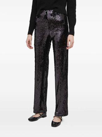 Benetton Pantaloni con paillettes - Nero