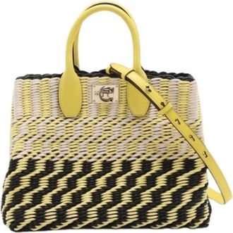 Ferragamo Pre-owned Tote Bags, female, Yellow, Size: ONE SIZE Pre-owned Tote Bag