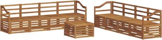 vidaXL Conjunto De Sof&aacute;s De Exterior 9 Uds. Natural Vidaxl