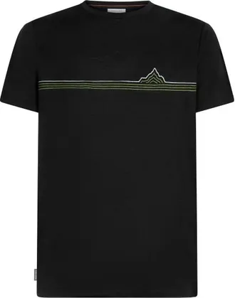 Icebreaker Merino 150 Tech Lite S/S Tee Range Stripes Merinoshirt f&uuml;r Herren | schwarz