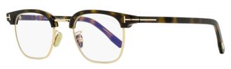 Tom Ford Mens Brow Line Blue Block Eyeglasses TF5932-D-B 052 Havana/Gold 47mm