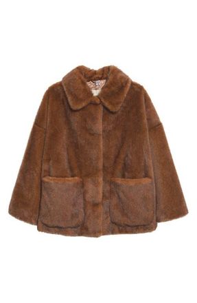 Herno Short Faux Fur Jacket in 8800 Dark Brown at Nordstrom, Size 48
