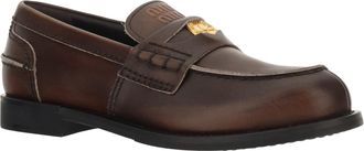 Miu Miu Womens Leather Loafers Black